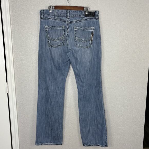 Rock 47 Wrangler Denim Jeans Men’s Western Thick Stitch Boot Cut 36X36 - Picture 3 of 8